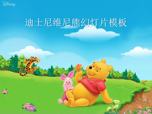 Cute Disney Winnie Bear Background Cartoon Slideshow Template