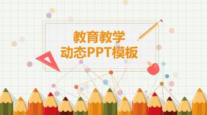 Cute pencil preschool teaching courseware PPT template