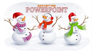 Милый снеговик Рождество шаблон PPT