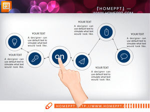 Albastru închis dinamic diagramă PPT afaceri free download