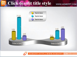 Dimensional PPT bar chart template download