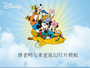 Don Panie Mickey Mouse Disney Cartoon tła PPT szablon do pobrania