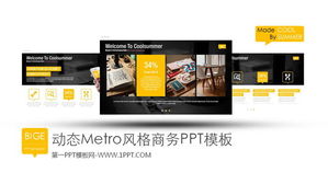 Dinamis gaya Metro bisnis PPT Template Download