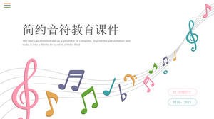 动态音乐教育训练PPT模板有五颜六色的笔记背景