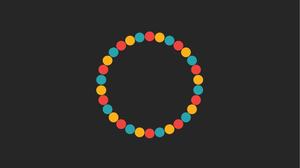 Dynamically rotating colored dot PPT animation
