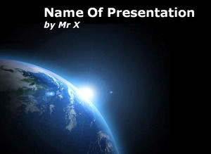 Earth in Black Space powerpoint template