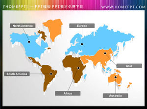 Редактируемые карта мира слайд-шоу материала