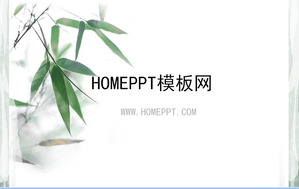 Elegante fondo de bambú chino del viento PPT Template Descargar