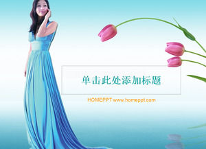 Elegant flowers beautiful fashion PPT template download