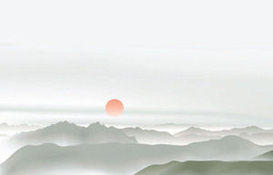 Elegante Tuschemalerei chinesischen Stil PPT Hintergrundbild