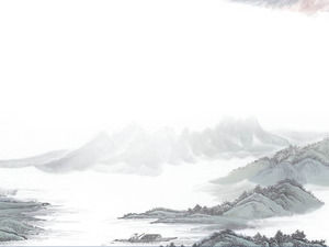 أنيقة خلفية حبر رسم المناظر الطبيعية من PPT الرياح الصينية صورة خلفية تحميل