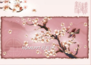 Elegant Plum Background Spring Festival New Year PPT Template Download
