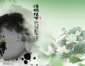 Elegante legte die Babyschale Hintergrund Ching Ming Festival PPT-Vorlage herunterladen