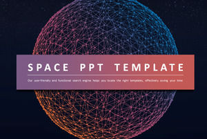 絶妙なドットライン描画惑星の背景のビジネスPPTのテンプレートを無料でダウンロード