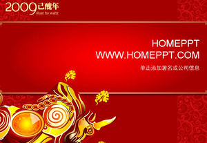 Exquisite New Year Spring Festival PPT template download