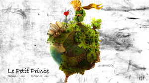 Film animasi fantasi "Little Prince" theme ppt template