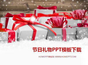 Festliche Geschenk Hintergrund für Weihnachten PPT-Vorlage herunterladen