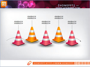 Fine traffic roadblock background slides flow chart template