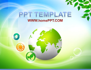 Foreign earth background green green slide template download;