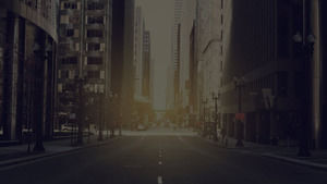 外国朦胧的城市街道PPT背景图片