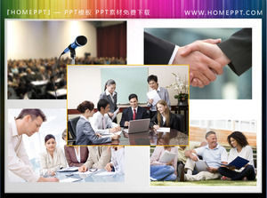 Fourteen business workplace characters background PowerPoint material download
