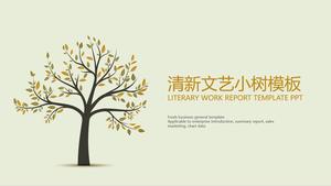 Fresh and elegant small tree universal PPT template