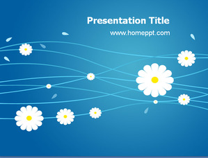 Fresh and simple blue floret slide template download