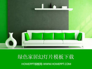 Fresh green furniture background home decoration slides template download
