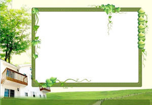 Grass and green vines background PPT courseware background picture