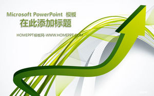 グリーン3D矢印の背景ビジネステクノロジースライドショーテンプレートのダウンロード