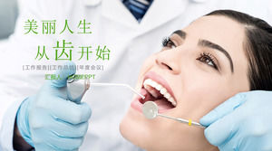 Zielony płaski szablon opieki stomatologicznej PPT