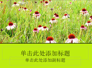Green flowers bushes ppt template