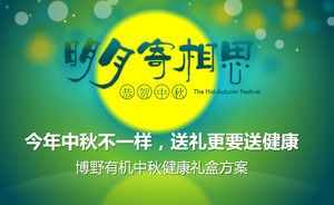 Green food company Mid-Autumn Festival publicity PPT template