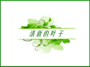 Green Fresh Leaf Template PPT Background