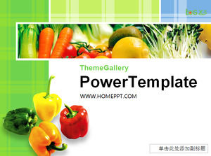 Green Vegetable Background Food PPT Template