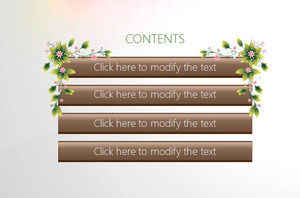 Green vine with brown crystal button PPT catalog material