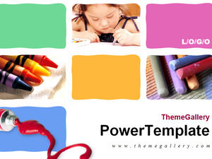 Happy learning to draw children's day ppt template
