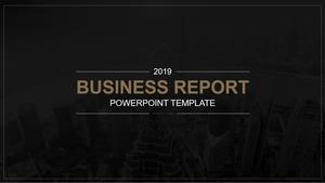 하이 엔드 멋진 검은 사업 보고서 PPT 템플릿