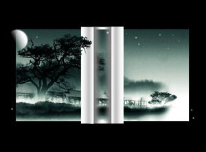 Tuschmalerei Hintergrund Chinese Wind PPT-Vorlage herunterladen