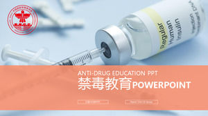 抗薬教育PPTテンプレート「生命を大切に、麻薬から遠ざけること」