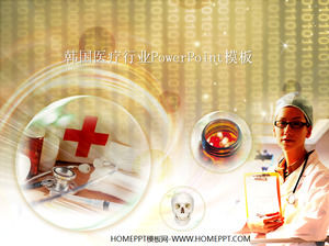 Korean doctor background medical medical PPT template download
