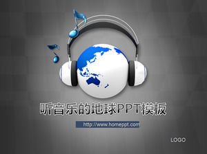 Listen to music on earth PowerPoint template download