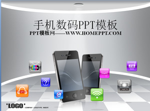 Mobile phone digital product background Korean slide template download