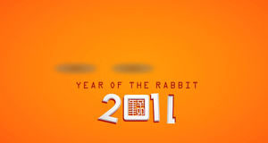 année de lapin orange nouvelle année télécharger modèle de diapositive