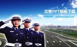 Menschen Verkehrspolizei Powerpoint-Vorlage herunterladen