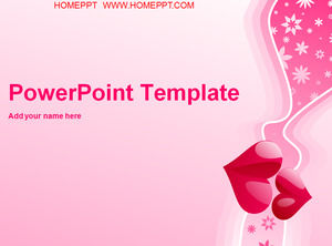 Pink romantic love background love PPT template