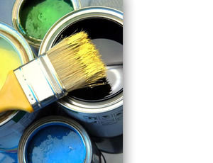 Pots of Paint and a Brush powerpoint template