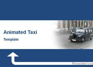 PPT 동적 그리기 자동차 - 택시 운송 산업의 PPT 템플릿