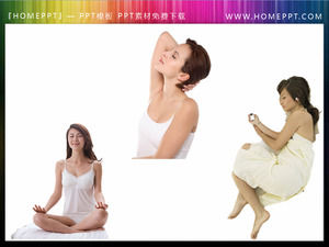 mujer de yoga práctica material PowerPoint descarga