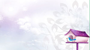 紫色優雅卡通PPT背景圖片